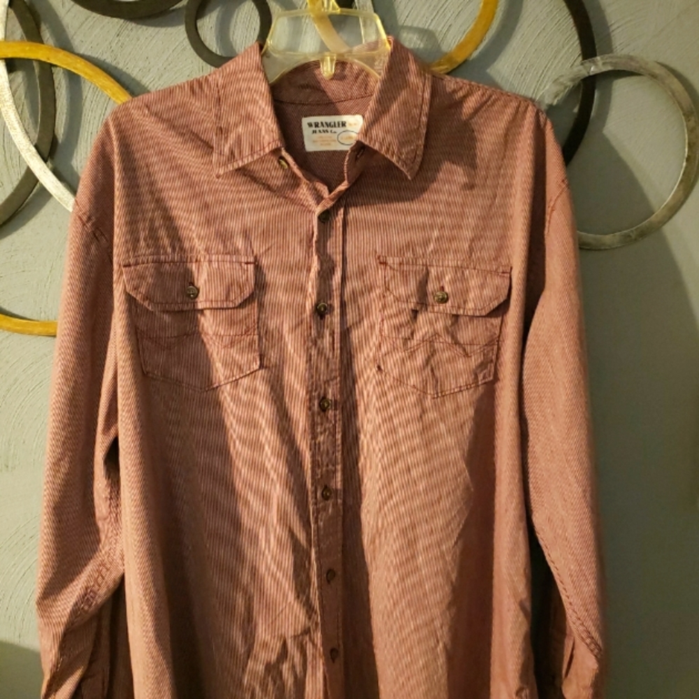 WRANGLER Long Sleeve - Buttoned Shirt - Pin Striped - 2 Pockets - Size XL